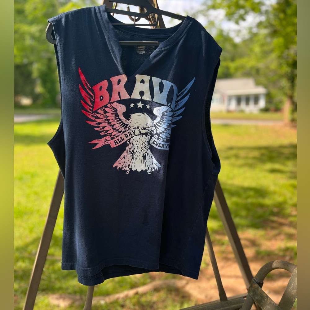 Men’s Sleeveless Top - Navy Blue with graphics